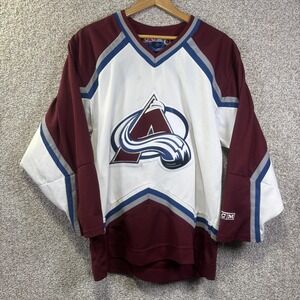 Vintage Colorado Avalanche Hockey Jersey Mens Medium White NHL Hockey CCM